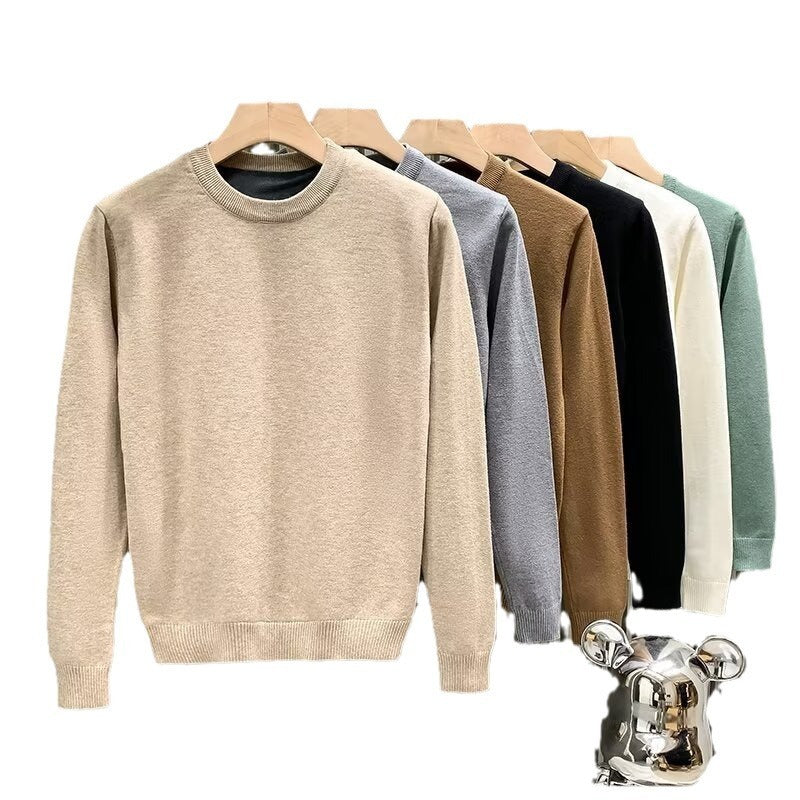 Men's Solid Color Casual Bottoming Sweater