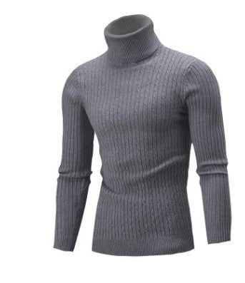 Men's Sweater Casual Retro Twisted Flower Turtleneck Knitting sweater