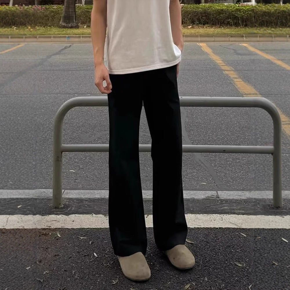 Black Willow Leaf Machete Straight Casual Pants