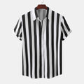 Men's striped Short Sleeve Loose Shirt