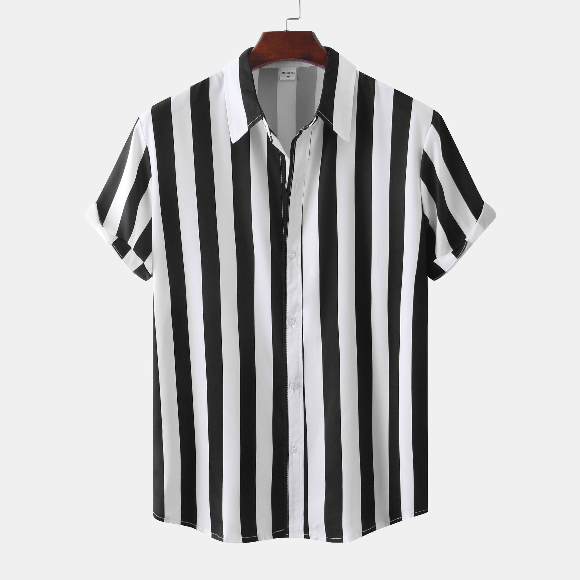 Men's striped Short Sleeve Loose Shirt