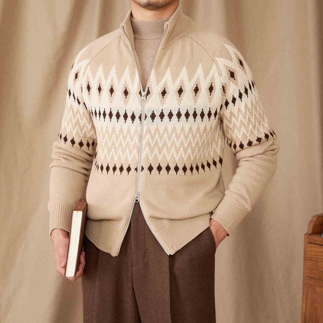 Wool Blend Ribbed Pattern Hemline sweater