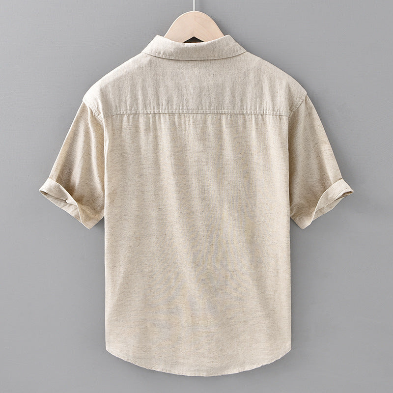 Thin Menswear Linen Short Sleeve Shirt