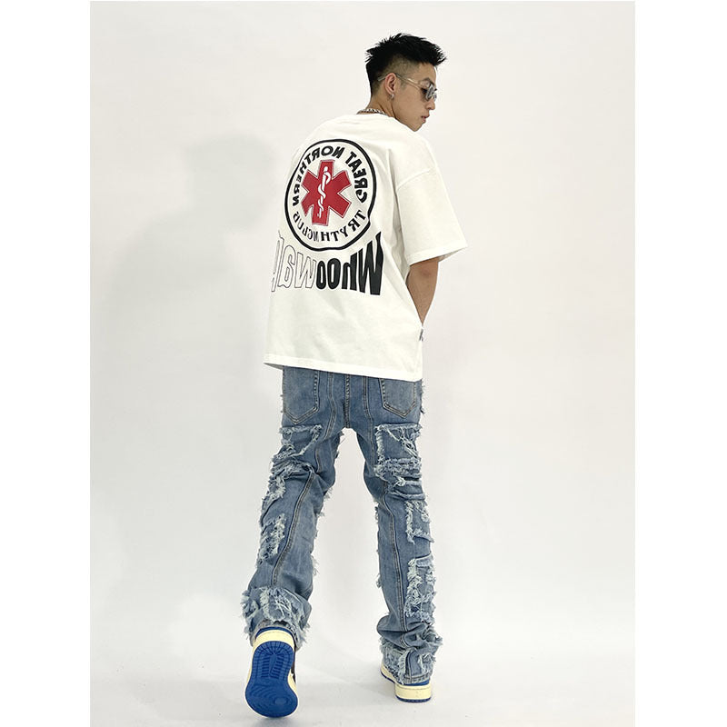 Washed Cat Beard Harlan Patch Jeans