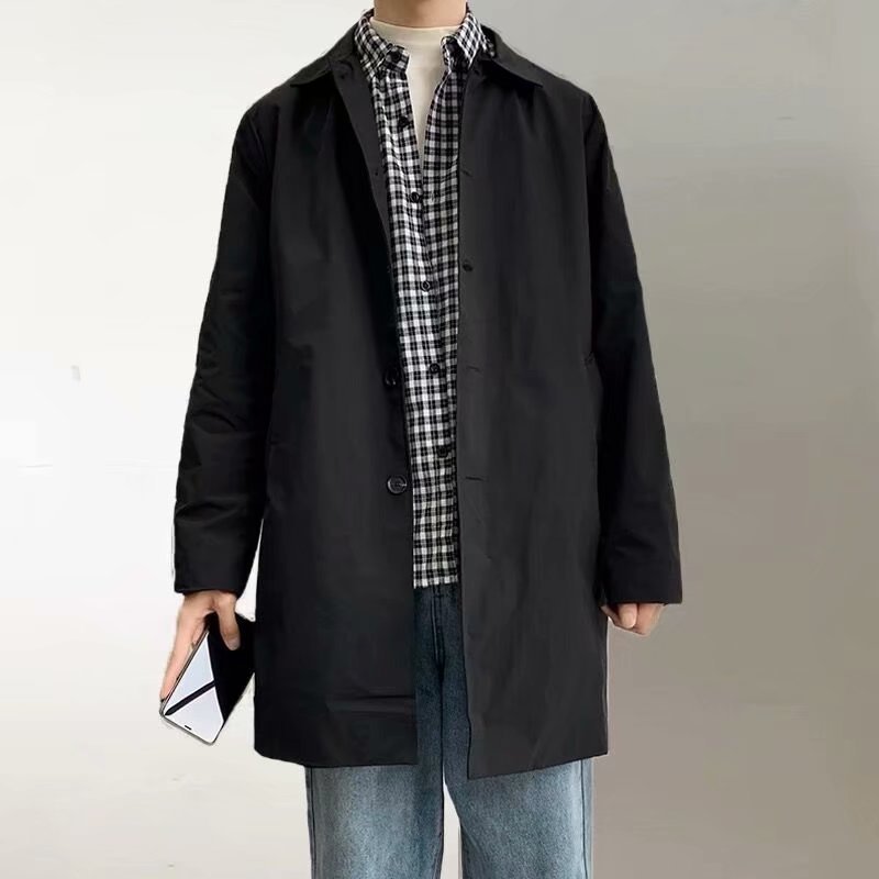 Men's Medium Length Spring And Autumn Leisure Trench Coat