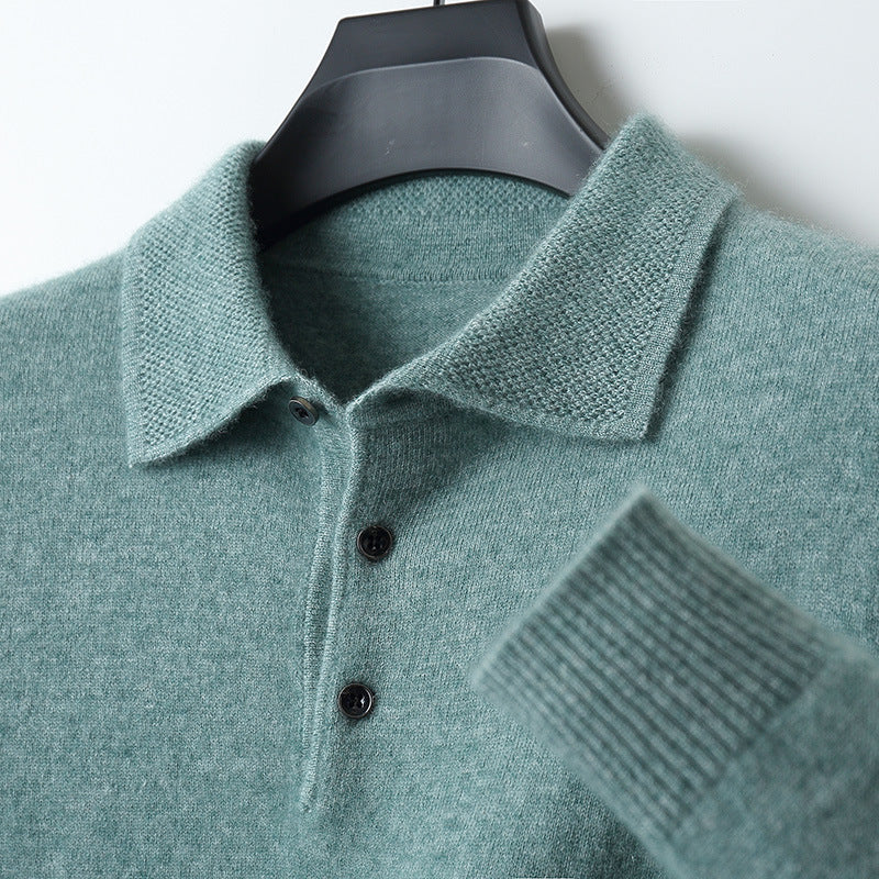 Men's Woolen Polo Collar Sweater