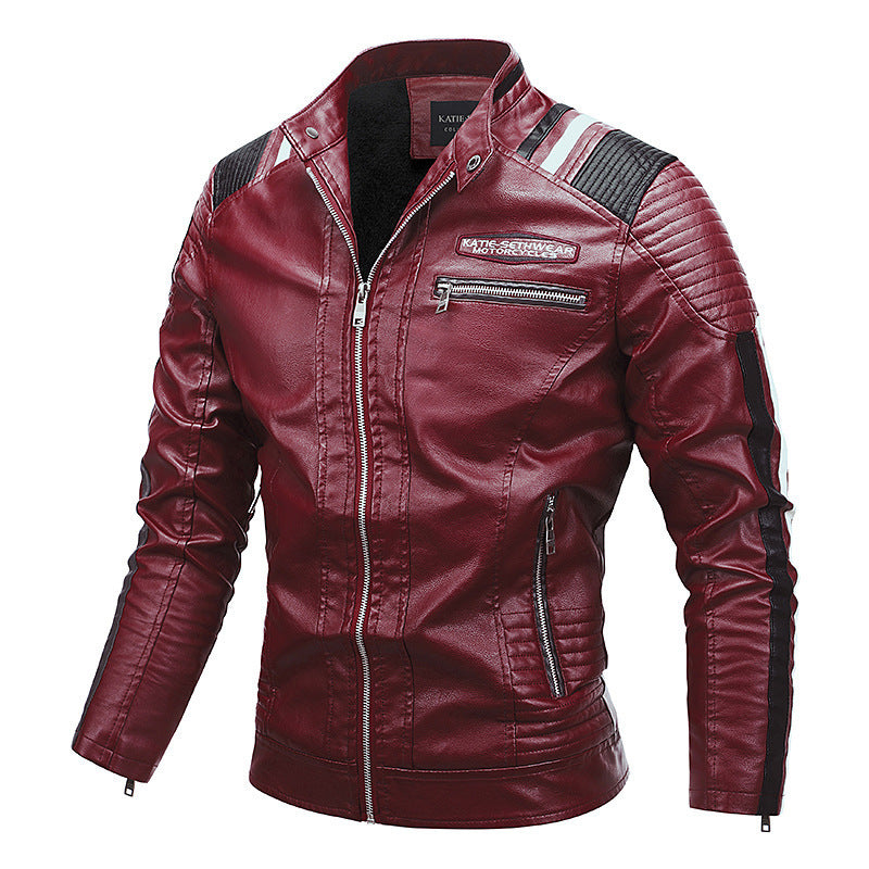 Motorcycle Leather Coat For Men Autumn And Winter