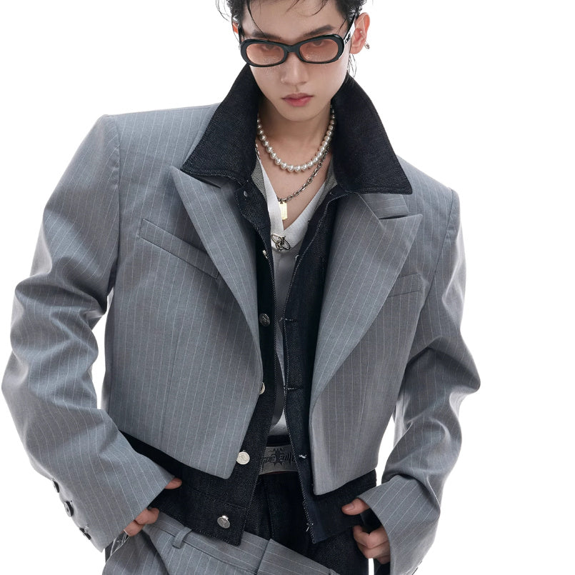 Denim Stitching Design Suit