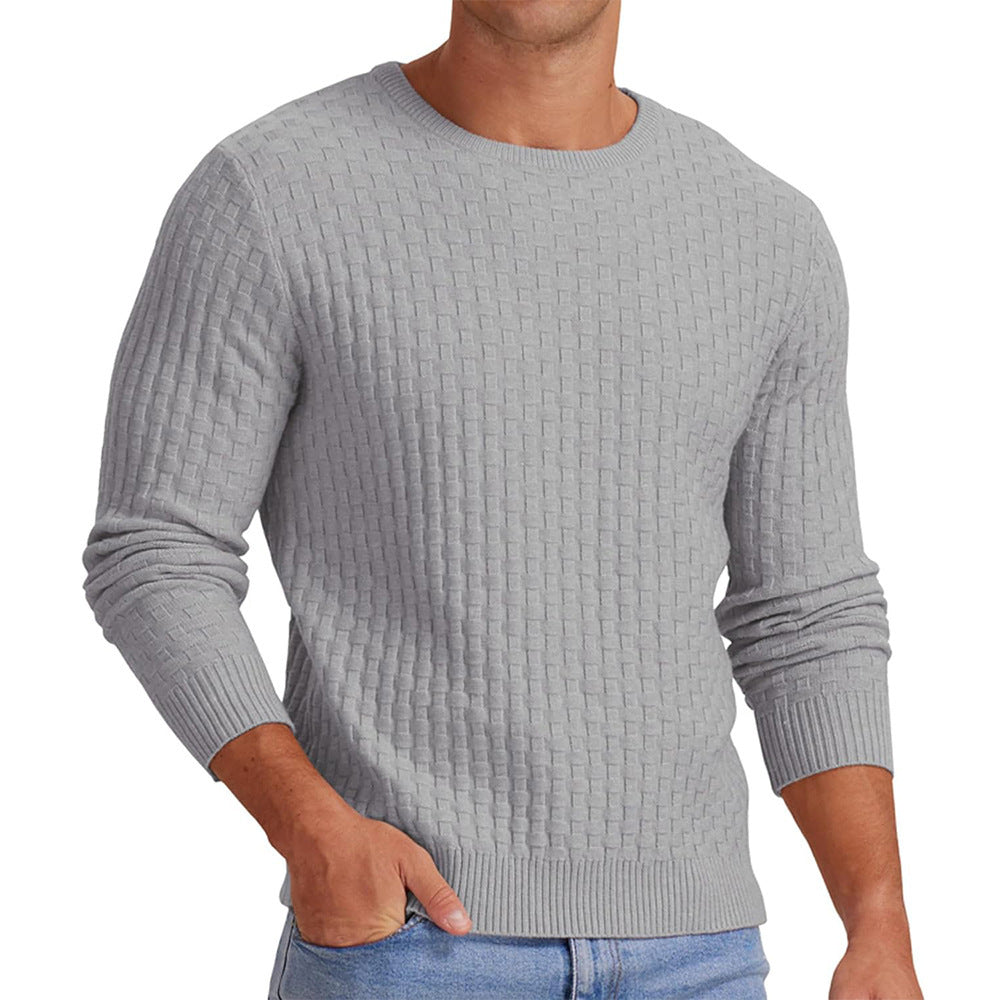 Men's Round Neck Pullover Long Sleeve V-neck sweater