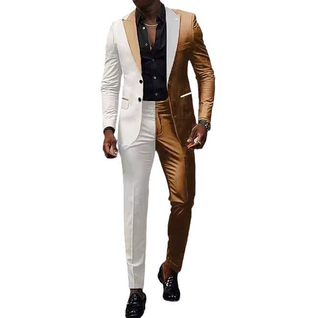 Men's Formal Wear Advanced Sense Contrast Color Fit Comfortable Three Piece Suit