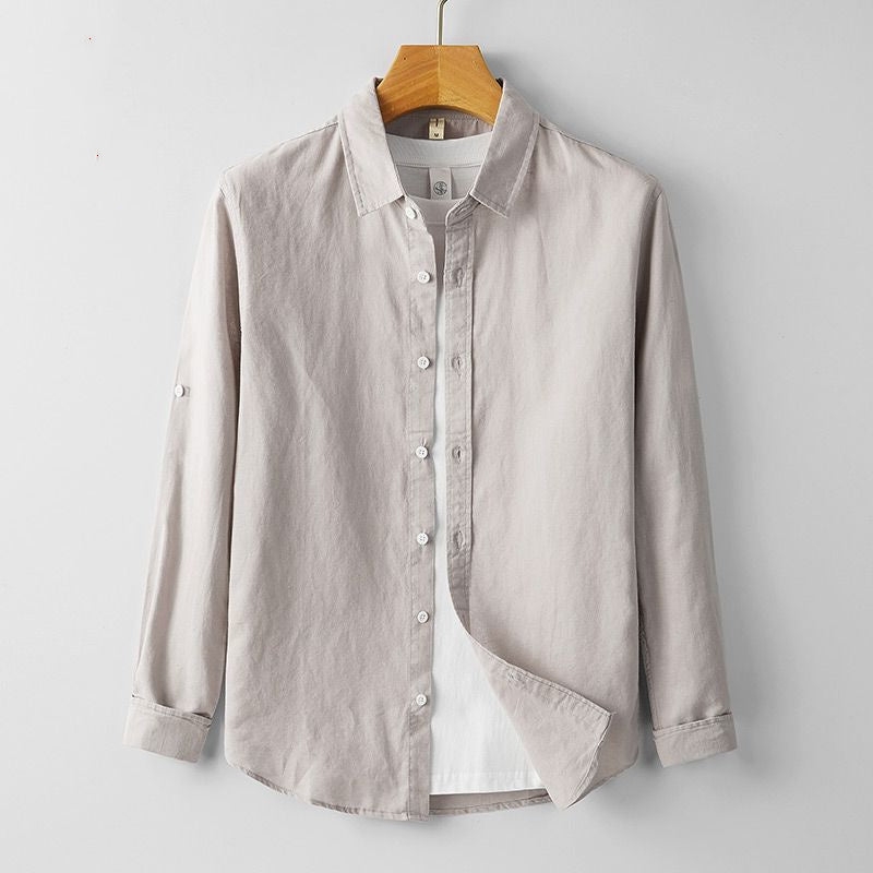 Men's Cotton And Linen Casual Long Sleeve Shirt