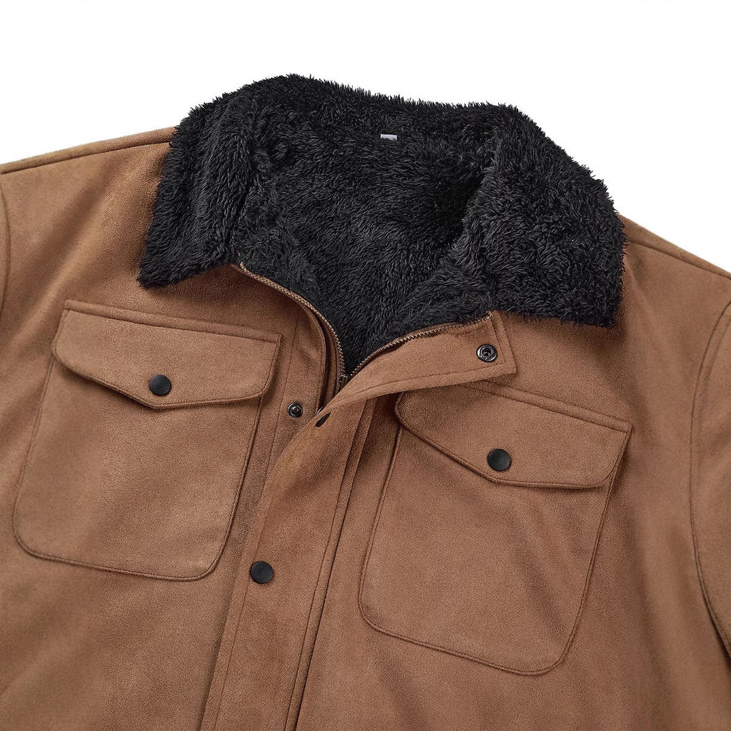Men's Vintage Suede Casual lapel Coat