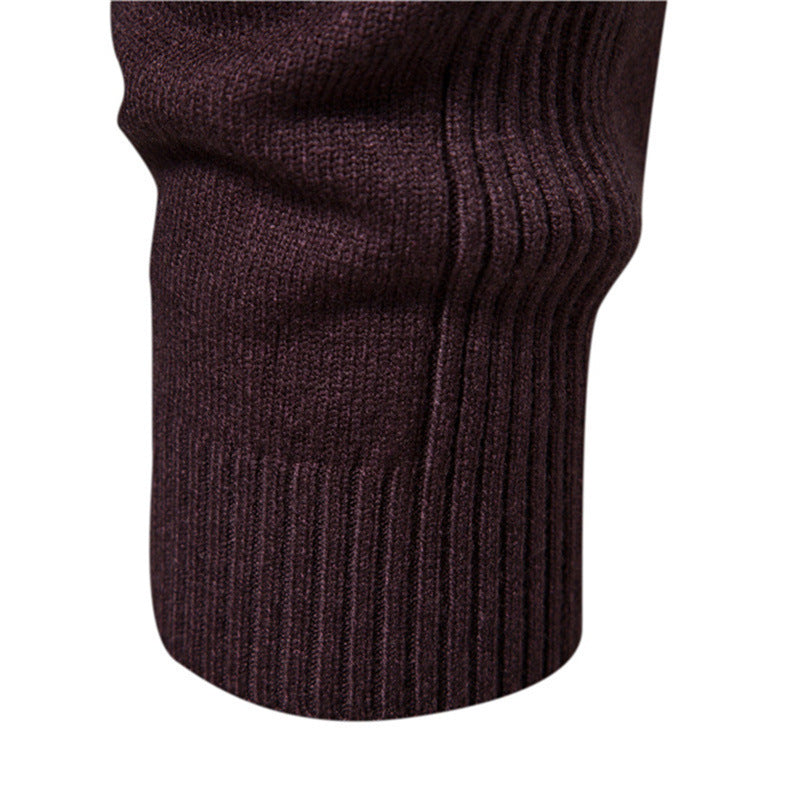 Mid-collar Slim Fit Men's Sweater