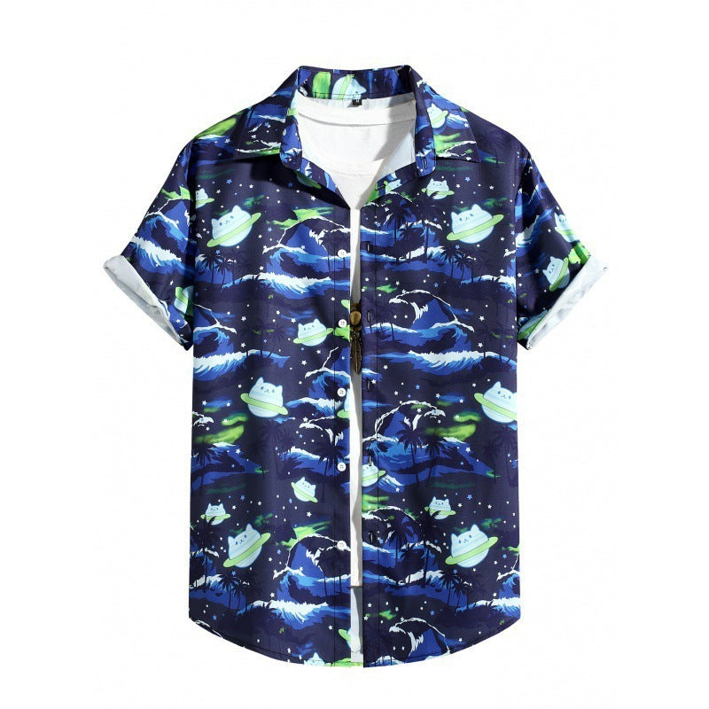 Men's Casual Short Sleeve Loose Beach Shirt