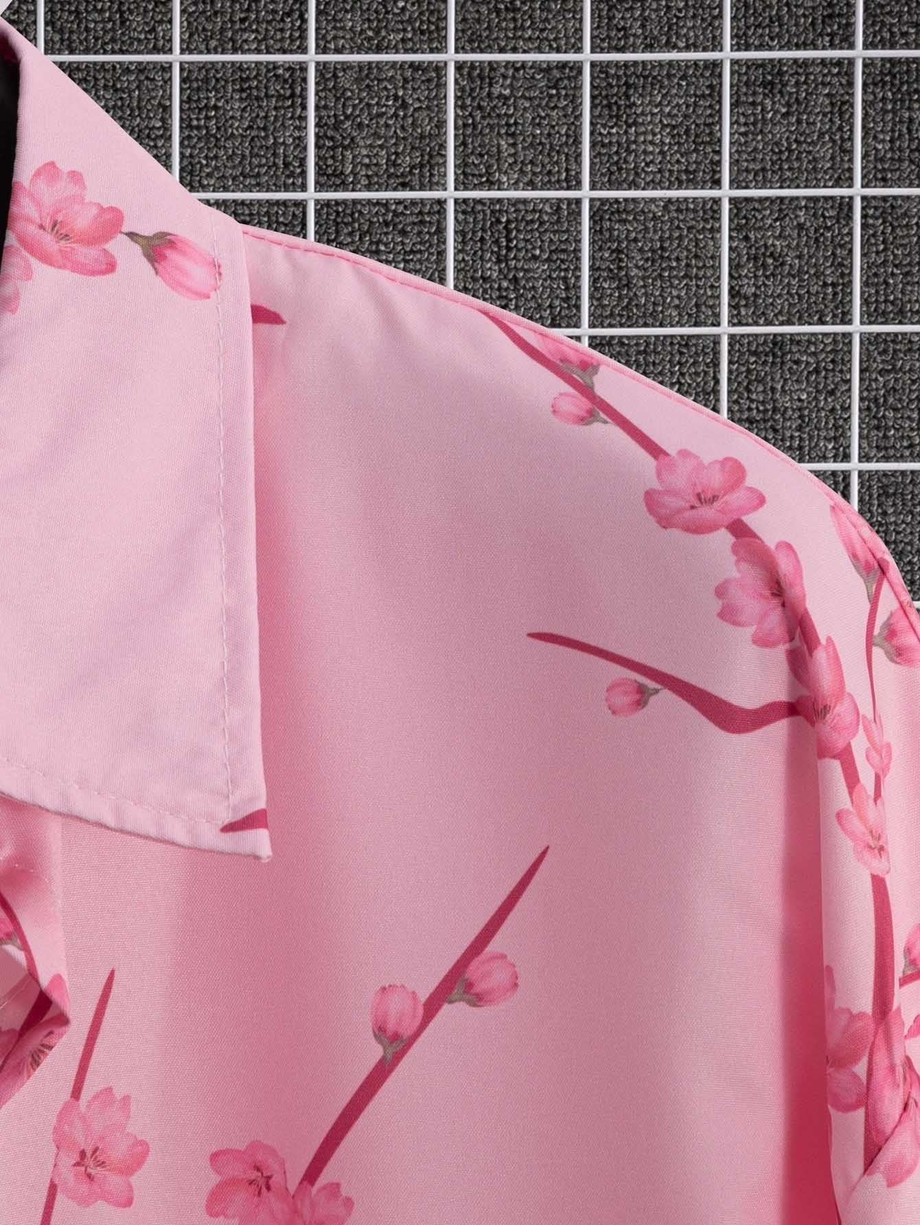 Digital Printing Floral Short Sleeve Shirt