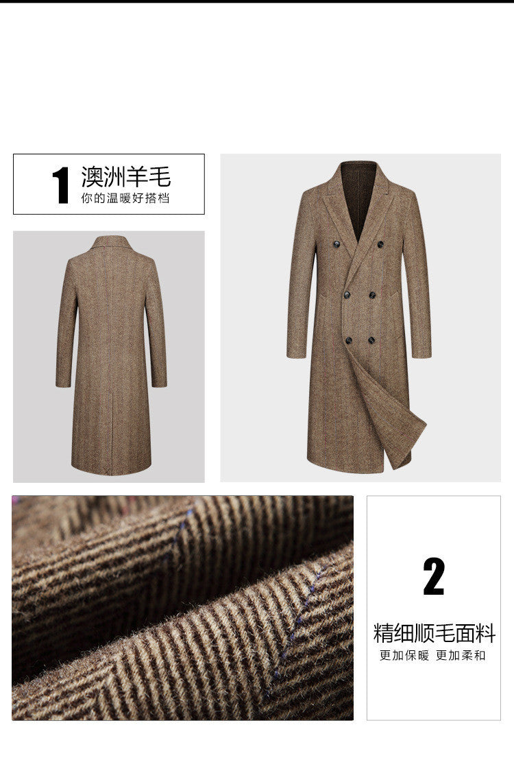 Handmade double-sided woolen coat men's cashmere coat