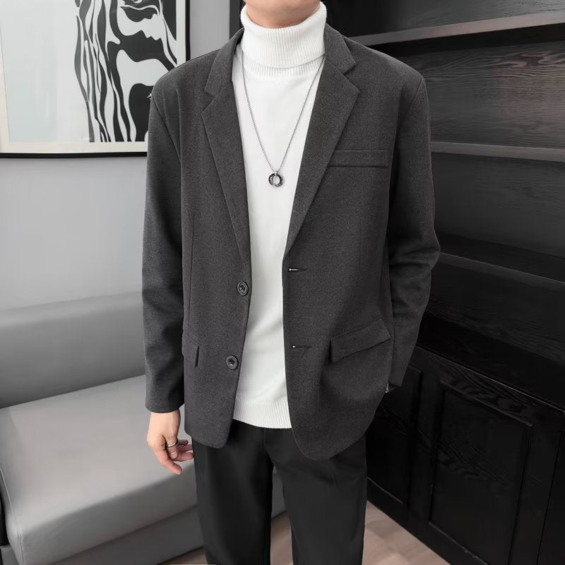 Men's Korean Casual Versatile Solid Color suit Jacket