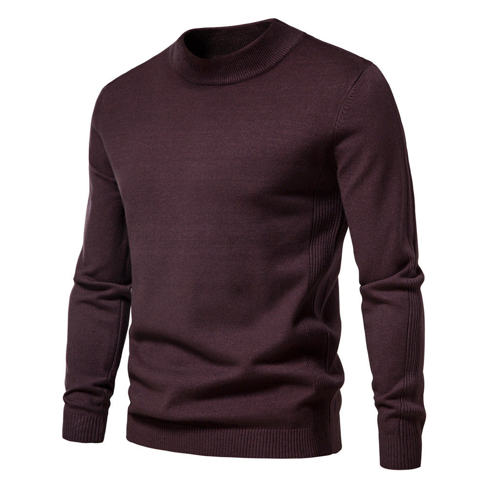 Mid-collar Slim Fit Men's Sweater