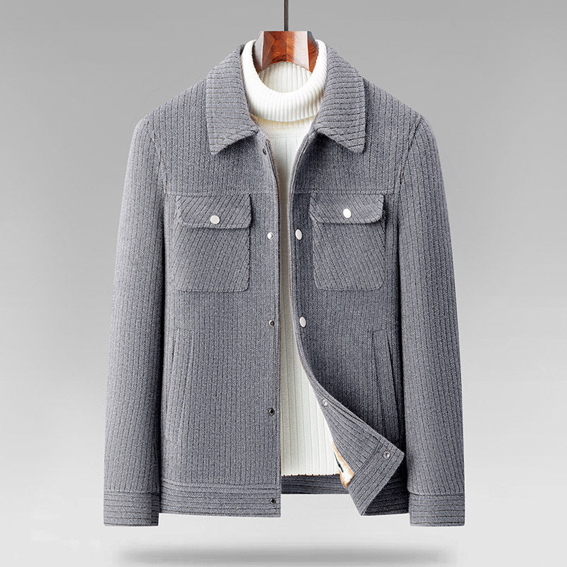 Casual Men's Fleece-lined Warm Coat