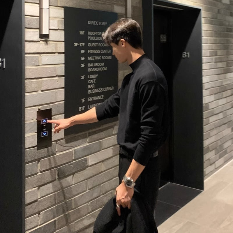 Long Sleeve Inner Wear Mock Neck Sweater Men