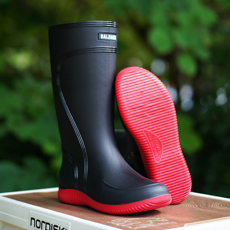 Outerwear High Non-slip Drawstring Rain Boots