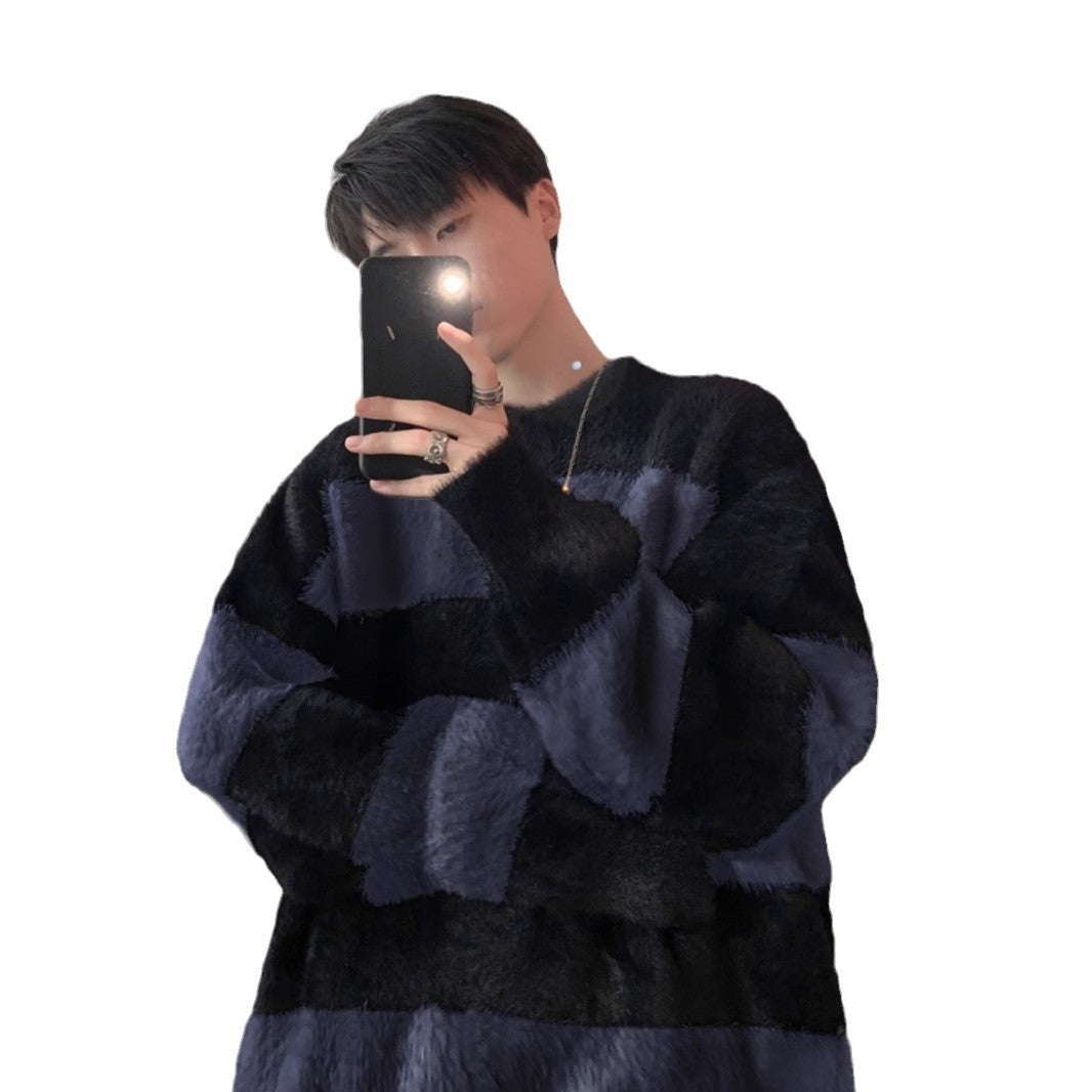 Black And White Striped Sea Sweater Men