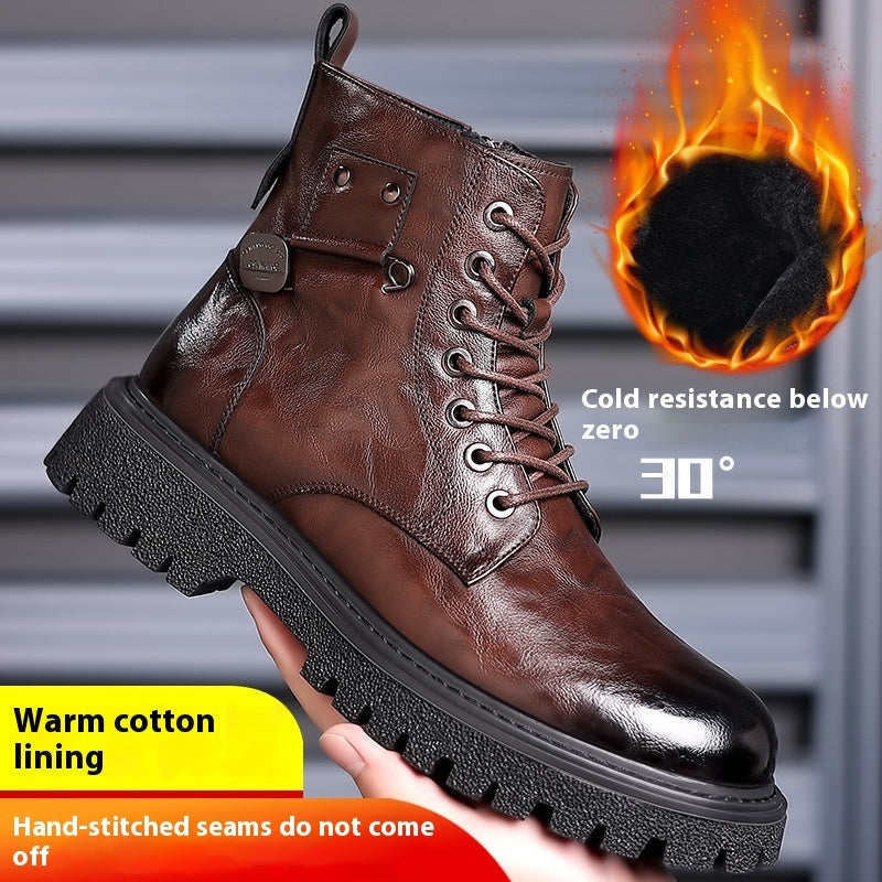 British Style All-matching Work Ankle Haulage Motor Leather Boots