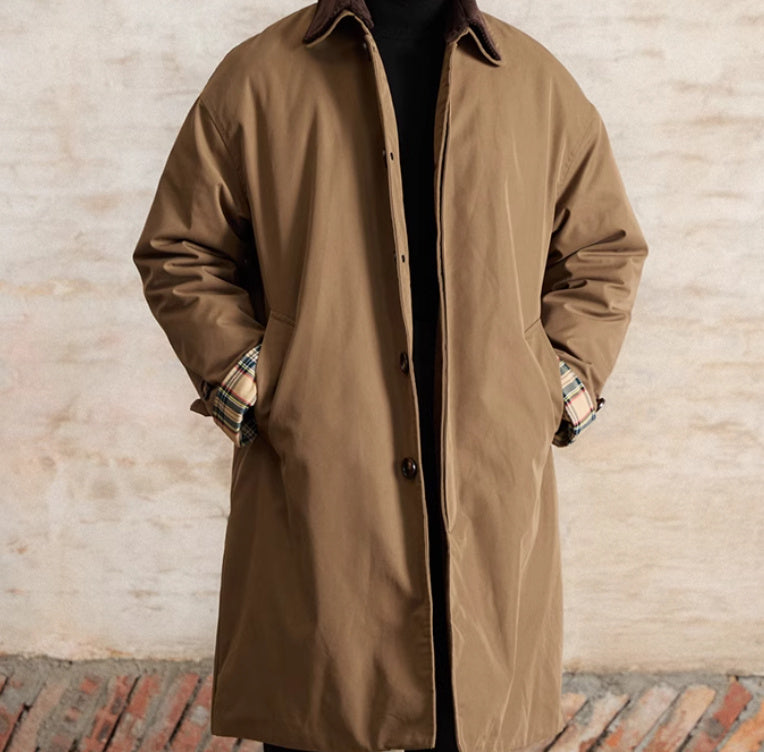 Retro Down Mid-length Trench Coat