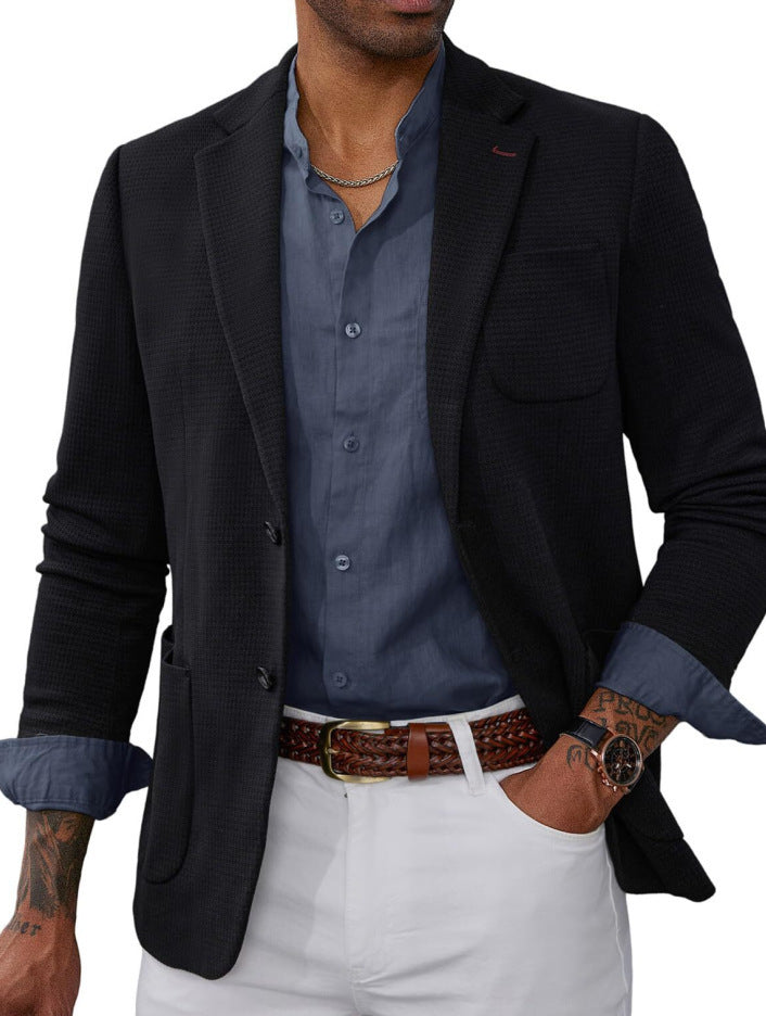 Men's Casual Slim Spring Striped Suit Jacket
