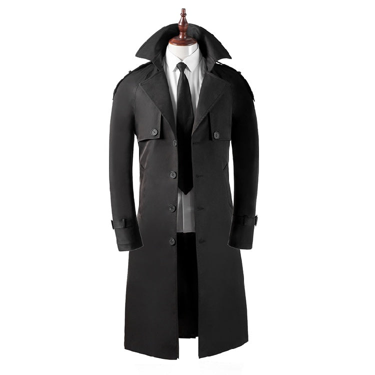 Men's Trench Coat Super Long Over The Knee Slim Business Casual coat