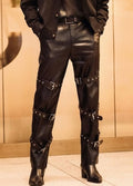 ulti-Buckle PU Leather Trousers