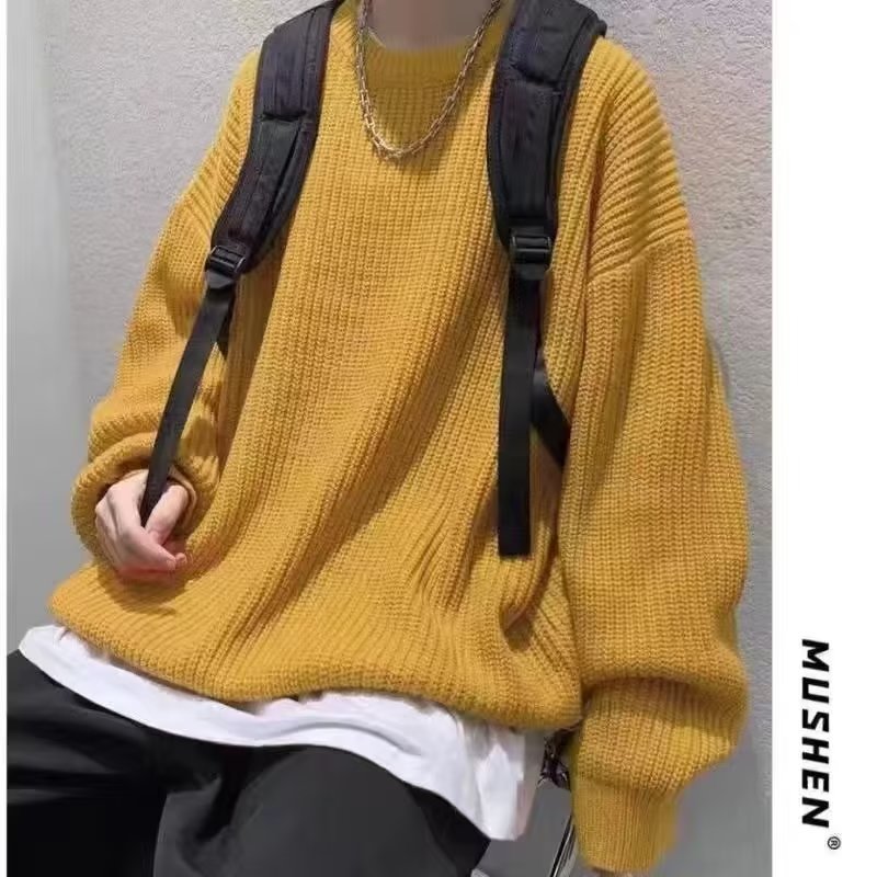 Loose Casual Retro Crew Neck Sweater