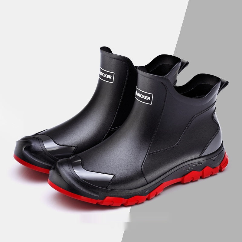 Non-slip Flat Short Rubber Boots Men