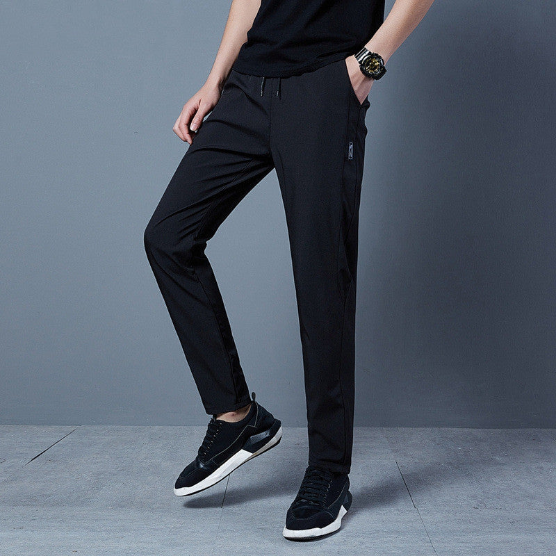 Mens Solid Color Loose Casual Pants