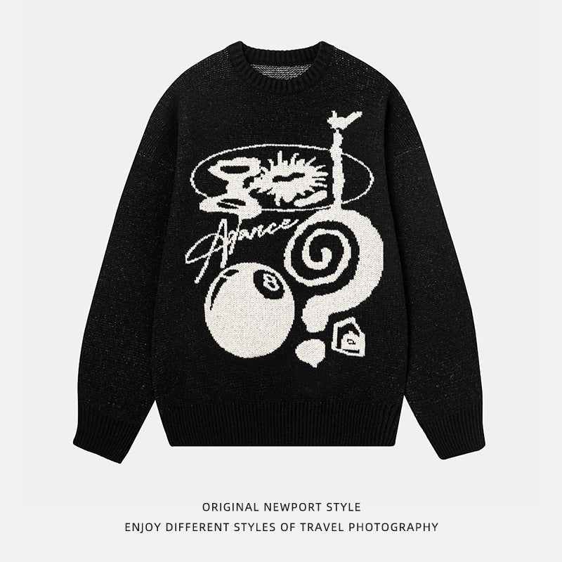 Plush American Hand Drawn Brocade Sweater Men's