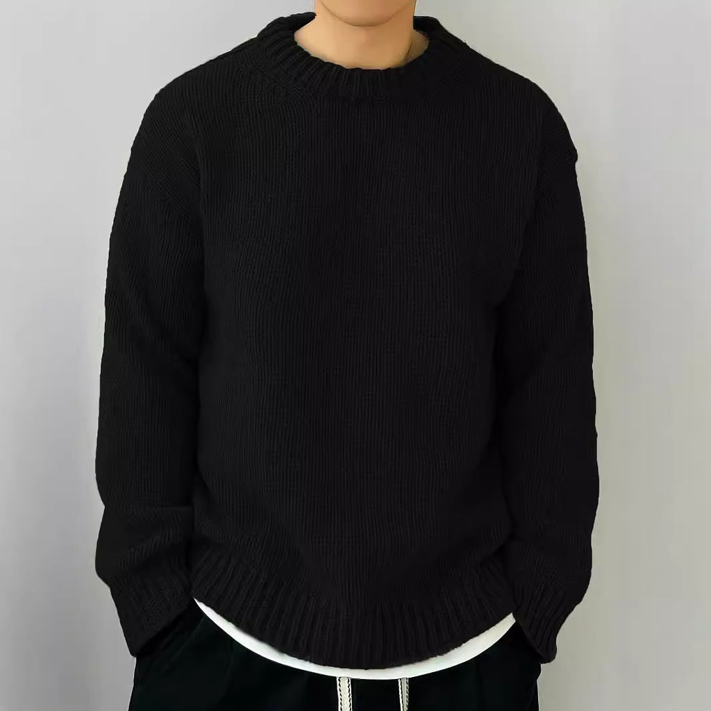 Loose Knitted Pullover Leisure Japanese-style Retro Long Sleeve Round Neck Sweater Men