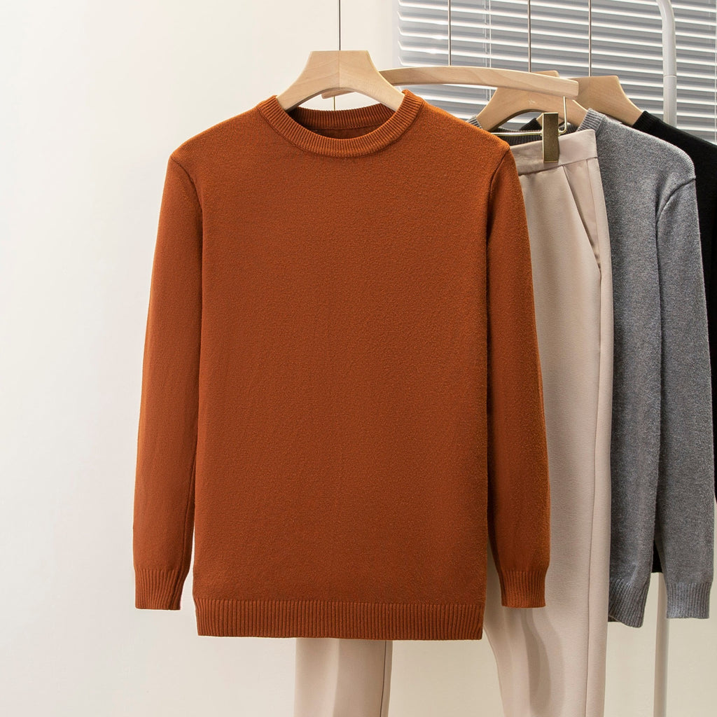 Men's Solid Color Casual Bottoming Sweater