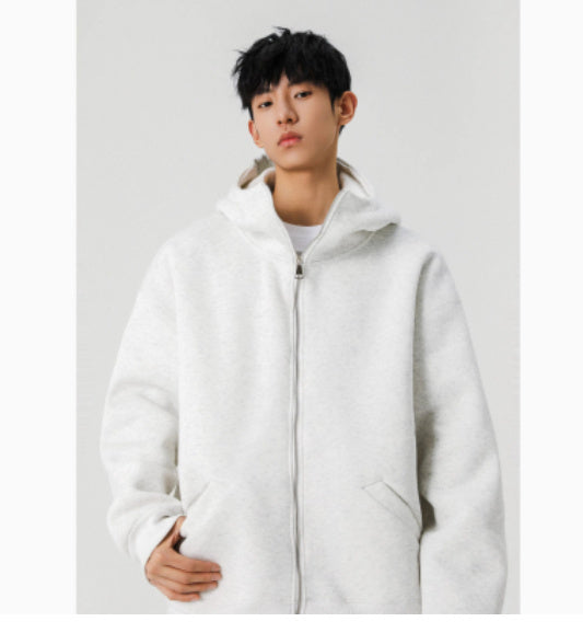 Solid Color Cardigan Sweatshirt