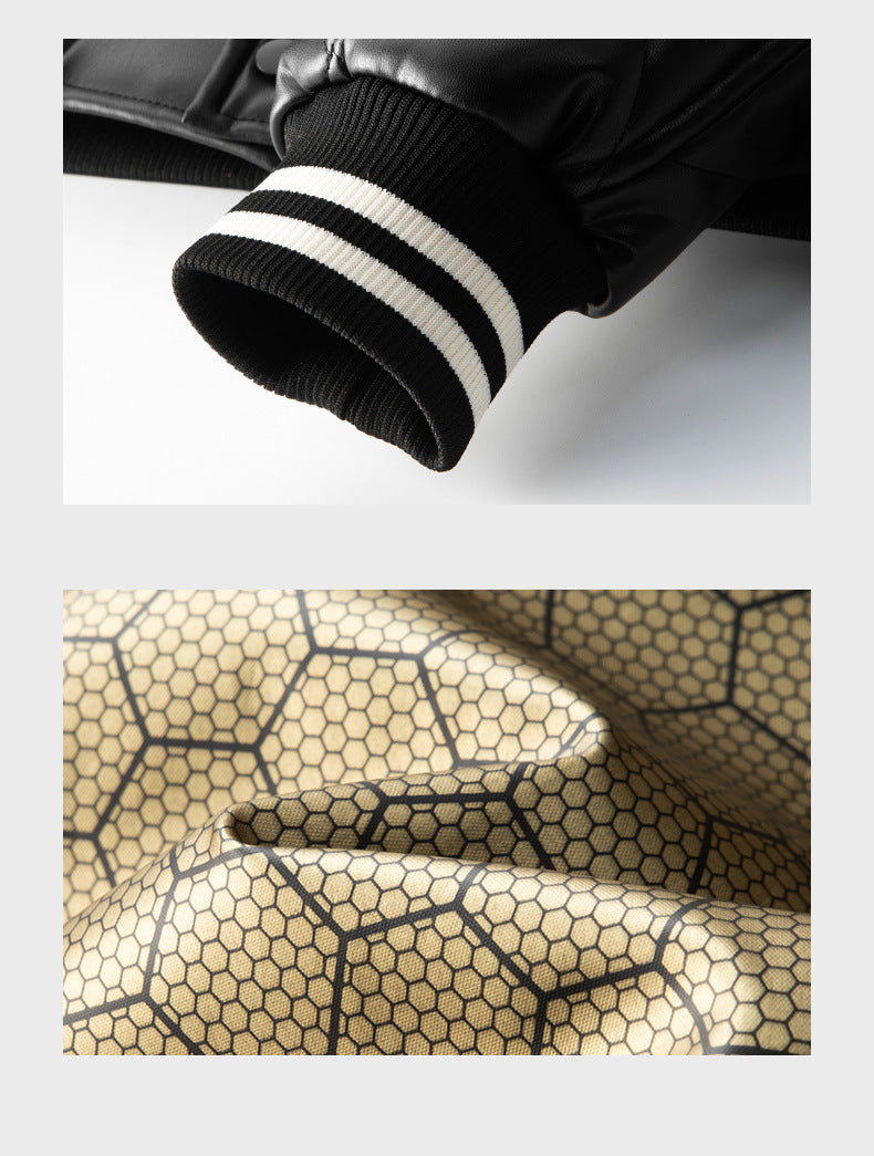 Men's Leather Baseball Uniform jacket