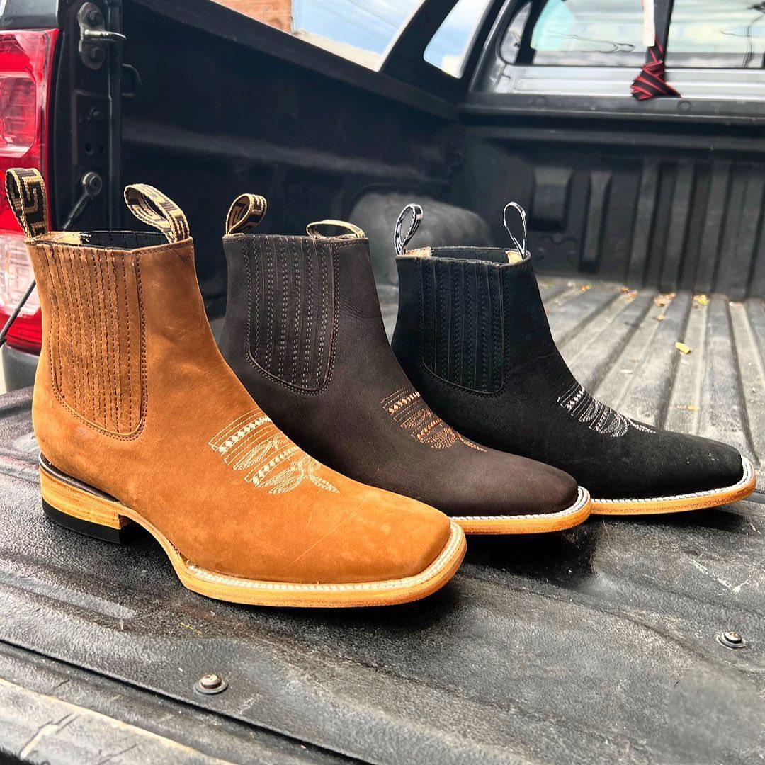 European And American Embroidered Sleeve Chelsea Martin Boots Men's