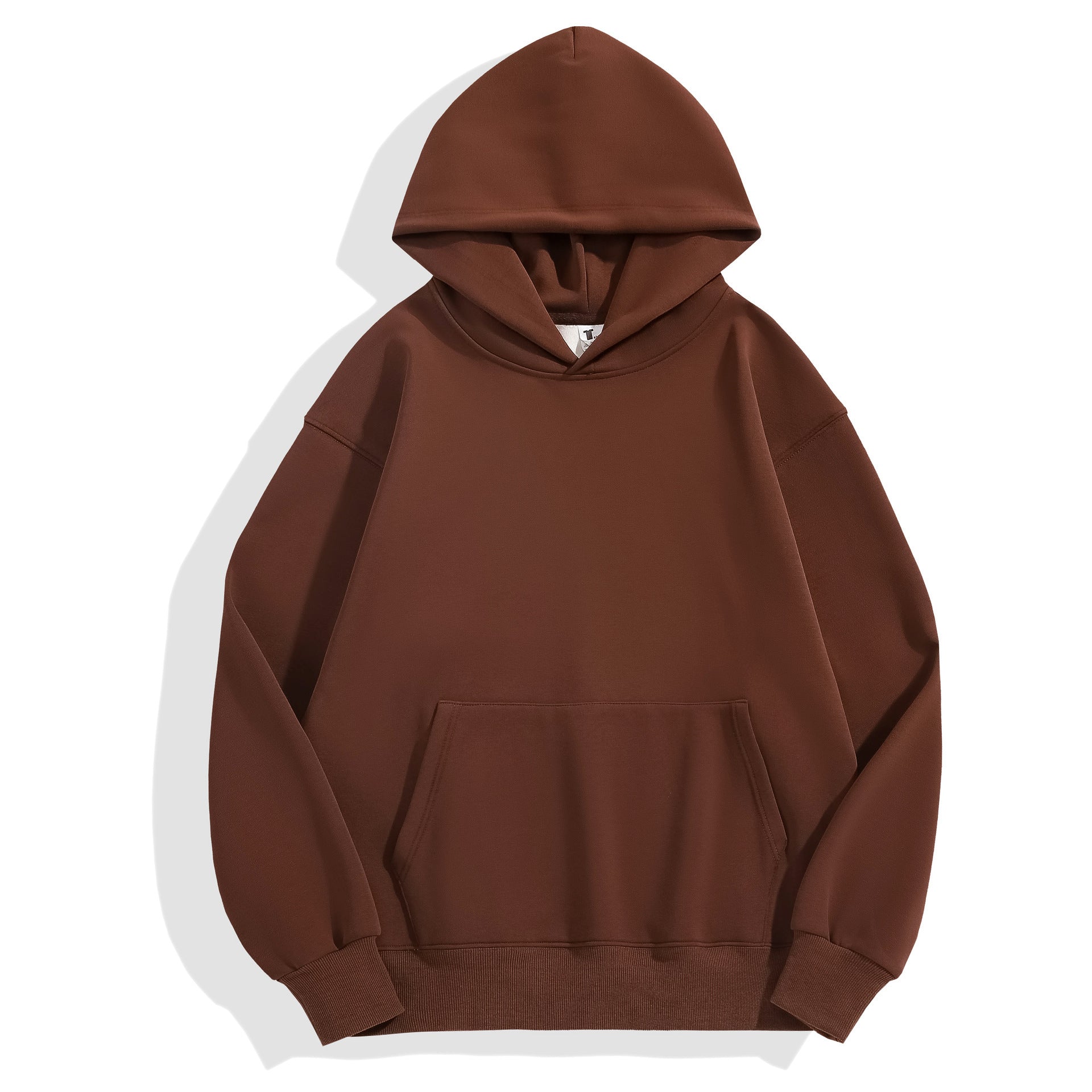 Fleece Hooded Pullover Men's Solid Color Sweater
