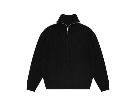 Men's Half Turtleneck Zipper Pullover sweater