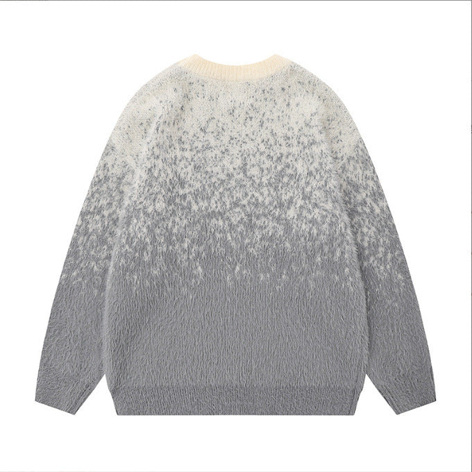 Gradient Warm And Loose Long Sleeve Round Neck Sweater