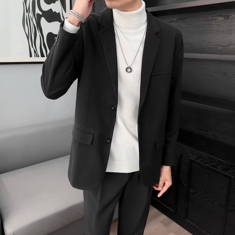 Men's Korean Casual Versatile Solid Color suit Jacket