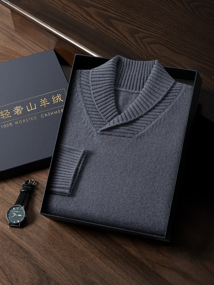 Autumn And Winter Cashmere Lapel Sweater