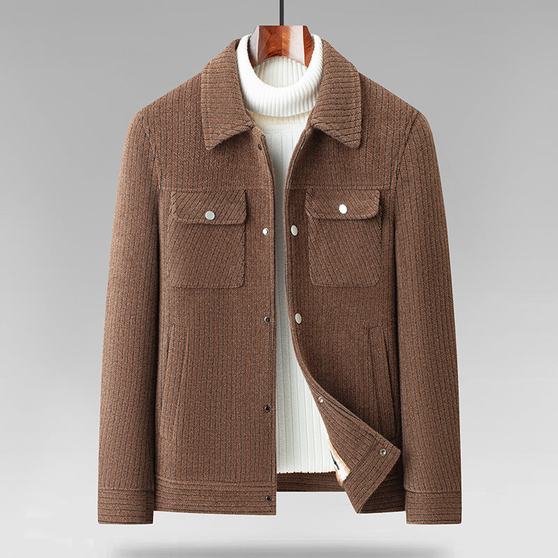 Casual Men's Fleece-lined Warm Coat