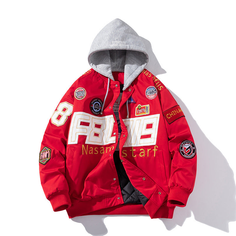 Autumn Winter Motorcycle Baseball Uniform couple jacket