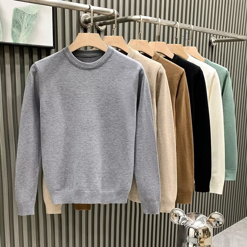 Men's Solid Color Casual Bottoming Sweater