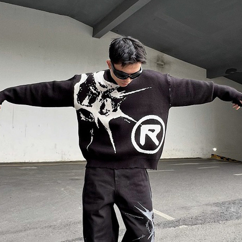 European And American Round Neck Knitted Sweater