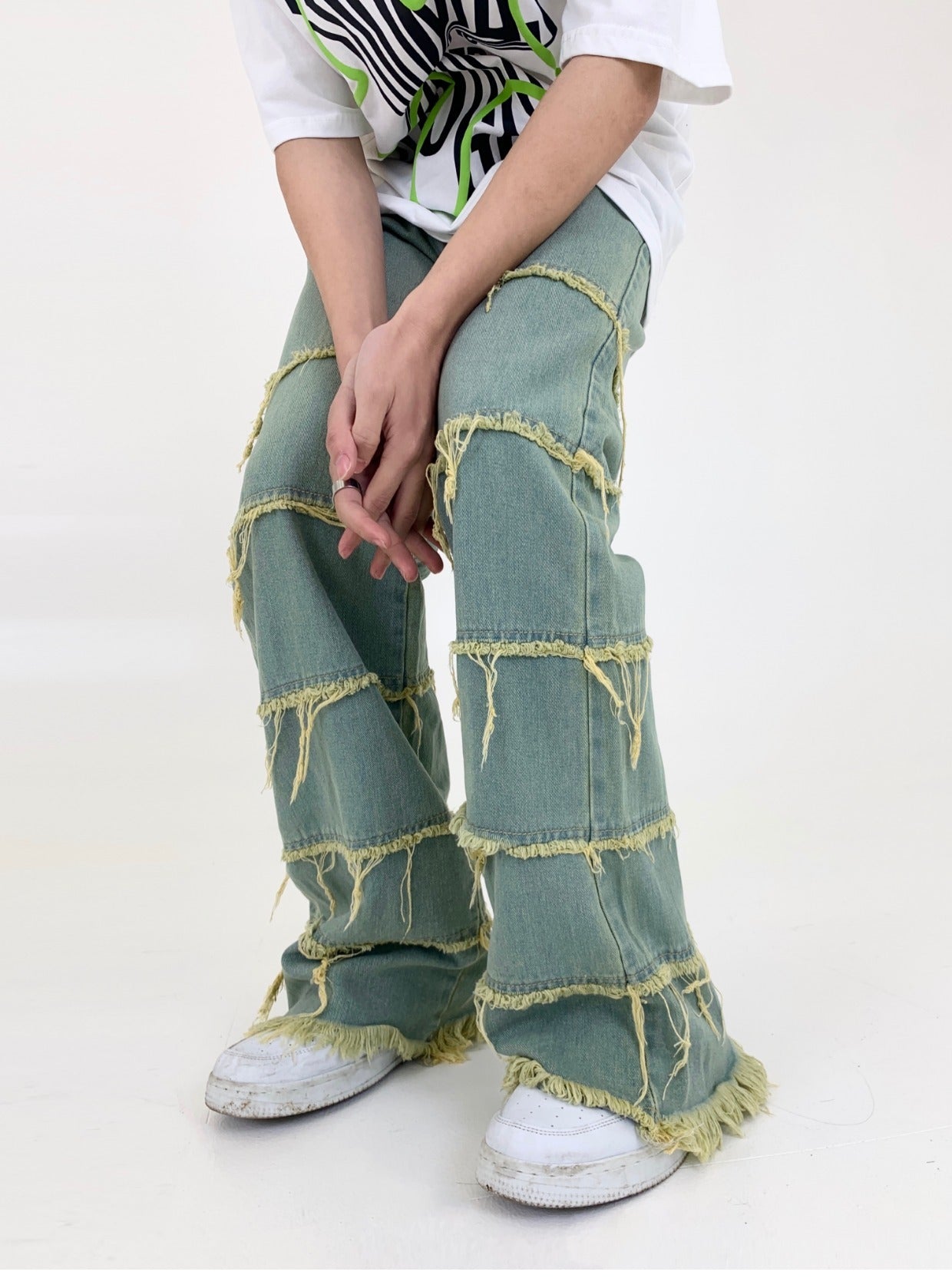 Casual And Comfortable Retro Washed Raw Jeans Men